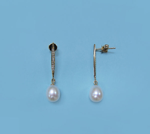 14K Yellow Gold Freshwater Pearl Earrings - Wing Wo Hing Jewelry Group - Pearl Jewelry Manufacturer