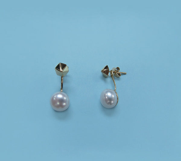 14K Yellow Gold Freshwater Pearl Earrings - Wing Wo Hing Jewelry Group - Pearl Jewelry Manufacturer