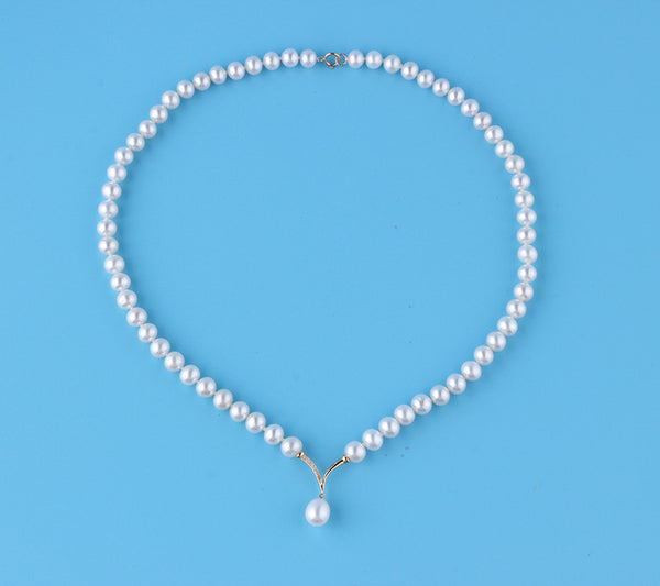 18K Yellow Gold Freshwater Pearl Necklace - Wing Wo Hing Jewelry Group - Pearl Jewelry Manufacturer
