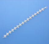 Sterling Silver Bracelet with 5.5-6mm Button Shape Freshwater Pearl - Wing Wo Hing Jewelry Group - Pearl Jewelry Manufacturer