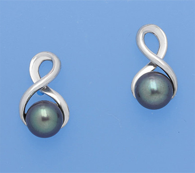 Sterling Silver Earrings with Button Shape Freshwater Pearl - Wing Wo Hing Jewelry Group - Pearl Jewelry Manufacturer