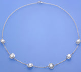 Sterling Silver Necklace with 6.5-7mm Round Shape Freshwater Pearl - Wing Wo Hing Jewelry Group - Pearl Jewelry Manufacturer