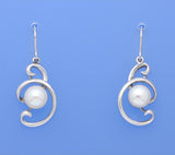 Sterling Silver Earrings with 8-8.5mm Button Shape Freshwater Pearl - Wing Wo Hing Jewelry Group - Pearl Jewelry Manufacturer