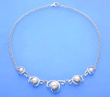 Sterling Silver Necklace with Button Shape Freshwater Pearl - Wing Wo Hing Jewelry Group - Pearl Jewelry Manufacturer