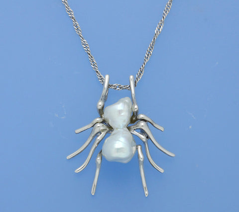 Sterling Silver Pendant with Keshi Freshwater Pearl