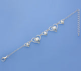 Sterling Silver Bracelet with 5-6.5mm Button Shape Freshwater Pearl - Wing Wo Hing Jewelry Group - Pearl Jewelry Manufacturer