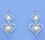 Sterling Silver Earrings with 5-6.5mm Button Shape Freshwater Pearl - Wing Wo Hing Jewelry Group - Pearl Jewelry Manufacturer