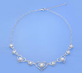 Sterling Silver Necklace with 5-7mm Button Shape Freshwater Pearl - Wing Wo Hing Jewelry Group - Pearl Jewelry Manufacturer