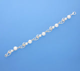 Sterling Silver Bracelet with Button Shape Freshwater Pearl - Wing Wo Hing Jewelry Group - Pearl Jewelry Manufacturer