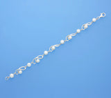 Sterling Silver Bracelet with Button Shape Freshwater Pearl - Wing Wo Hing Jewelry Group - Pearl Jewelry Manufacturer