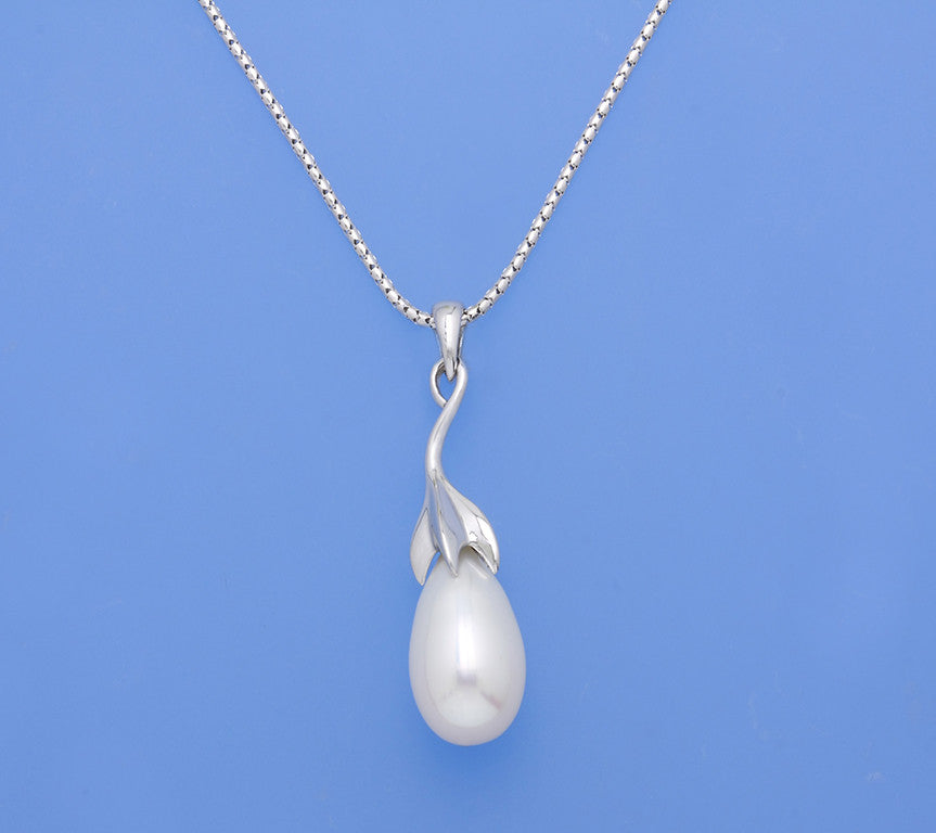 Sterling Silver Pendant with 10-10.5mm Oval Shape Freshwater Pearl - Wing Wo Hing Jewelry Group - Pearl Jewelry Manufacturer