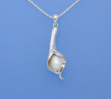 Sterling Silver Pendant with 6.5-7mm Drop Shape Freshwater Pearl - Wing Wo Hing Jewelry Group - Pearl Jewelry Manufacturer