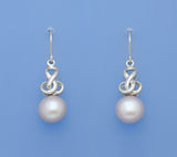 Sterling Silver Earrings with 10-10.5mm Button Shape Freshwater Pearl - Wing Wo Hing Jewelry Group - Pearl Jewelry Manufacturer