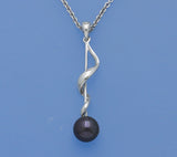 Sterling Silver Pendant with 8-8.5mm Button Shape Freshwater Pearl - Wing Wo Hing Jewelry Group - Pearl Jewelry Manufacturer