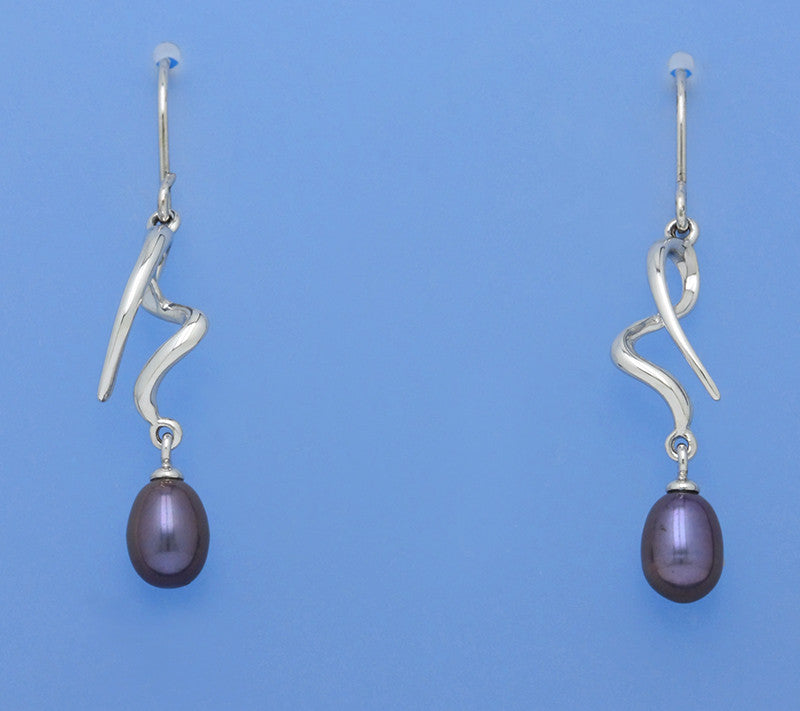 Sterling Silver Earrings with 6-6.5mm Oval Shape Freshwater Pearl - Wing Wo Hing Jewelry Group - Pearl Jewelry Manufacturer