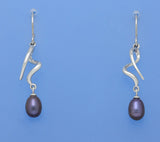 Sterling Silver Earrings with 6-6.5mm Oval Shape Freshwater Pearl - Wing Wo Hing Jewelry Group - Pearl Jewelry Manufacturer