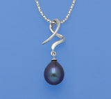 Sterling Silver Pendant with 8-8.5mm Drop Shape Freshwater Pearl - Wing Wo Hing Jewelry Group - Pearl Jewelry Manufacturer