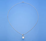 Sterling Silver Pendant with 8.5-9mm Button Shape Freshwater Pearl - Wing Wo Hing Jewelry Group - Pearl Jewelry Manufacturer