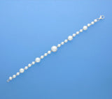 Sterling Silver Bracelet with Button Shape Freshwater Pearl - Wing Wo Hing Jewelry Group - Pearl Jewelry Manufacturer
