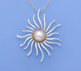 Sterling Silver Pendant with 9-9.5mm Button Shape Freshwater Pearl - Wing Wo Hing Jewelry Group - Pearl Jewelry Manufacturer