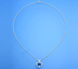 Sterling Silver Pendant with 6.5-7mm Button Shape Freshwater Pearl and Cubic Zirconia - Wing Wo Hing Jewelry Group - Pearl Jewelry Manufacturer