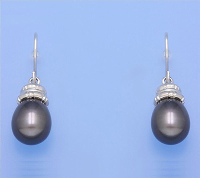 Sterling Silver Earrings with 10-10.5mm Drop Shape Freshwater Pearl - Wing Wo Hing Jewelry Group - Pearl Jewelry Manufacturer