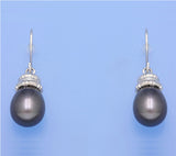 Sterling Silver Earrings with 10-10.5mm Drop Shape Freshwater Pearl - Wing Wo Hing Jewelry Group - Pearl Jewelry Manufacturer