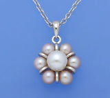 Sterling Silver Pendant with Round and Button Shape Freshwater Pearl - Wing Wo Hing Jewelry Group - Pearl Jewelry Manufacturer