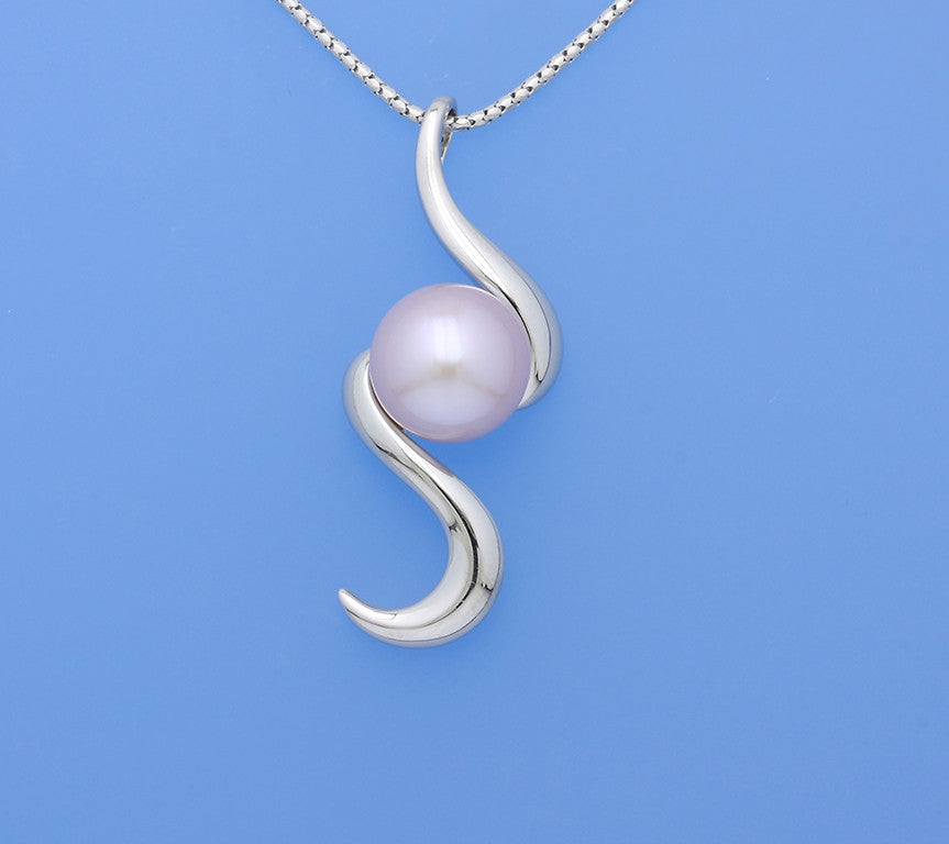 Sterling Silver Pendant with 11.5-12mm Button Shape Freshwater Pearl - Wing Wo Hing Jewelry Group - Pearl Jewelry Manufacturer