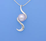Sterling Silver Pendant with 11.5-12mm Button Shape Freshwater Pearl - Wing Wo Hing Jewelry Group - Pearl Jewelry Manufacturer