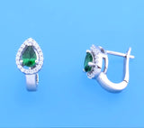 Sterling Silver Earrings with Cubic Zirconia and Corundum - Wing Wo Hing Jewelry Group - Pearl Jewelry Manufacturer - 2