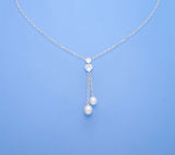Sterling Silver Pendant with 6-7mm Drop Shape Freshwater Pearl and Cubic Zirconia - Wing Wo Hing Jewelry Group - Pearl Jewelry Manufacturer