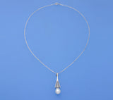 Sterling Silver Pendant with 9.5-10mm Drop Shape Freshwater Pearl - Wing Wo Hing Jewelry Group - Pearl Jewelry Manufacturer
