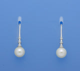 Sterling Silver Earrings with 9-9.5mm Round Shape Freshwater Pearl - Wing Wo Hing Jewelry Group - Pearl Jewelry Manufacturer