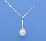 Sterling Silver Pendant with 11-11.5mm Round Shape Freshwater Pearl - Wing Wo Hing Jewelry Group - Pearl Jewelry Manufacturer