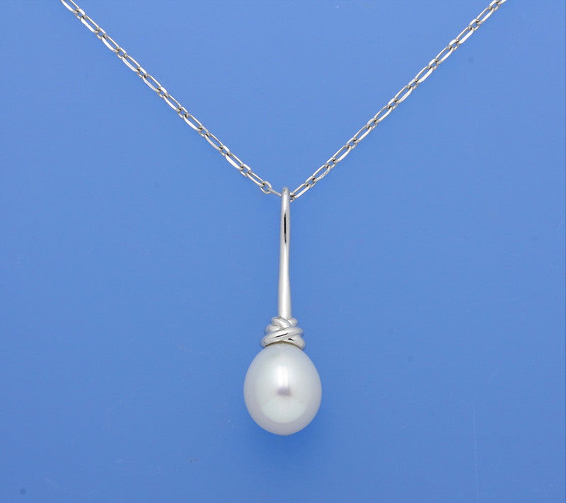 Sterling Silver Pendant with 10-10.5mm Drop Shape Freshwater Pearl - Wing Wo Hing Jewelry Group - Pearl Jewelry Manufacturer
