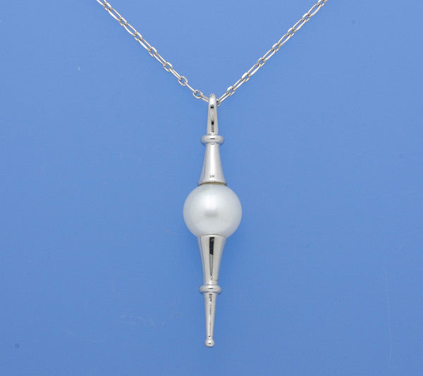 Sterling Silver Pendant with 10-10.5mm Full-Shinny Freshwater Pearl - Wing Wo Hing Jewelry Group - Pearl Jewelry Manufacturer