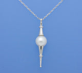 Sterling Silver Pendant with 10-10.5mm Full-Shinny Freshwater Pearl - Wing Wo Hing Jewelry Group - Pearl Jewelry Manufacturer