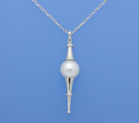 Sterling Silver Pendant with 10-10.5mm Full-Shinny Freshwater Pearl