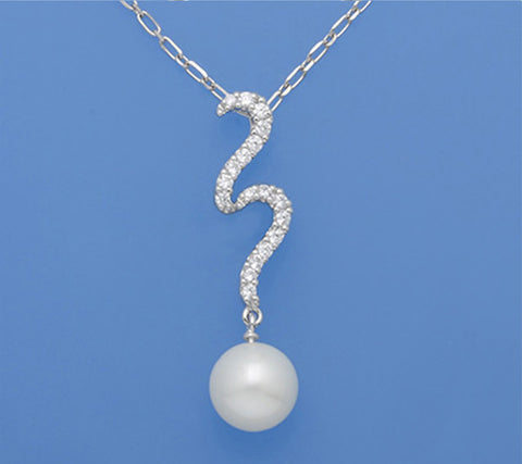 Sterling Silver Pendant with Round Shape Freshwater Pearl