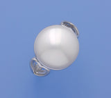 Sterling Silver Ring with 15-15.5mm Button Shape Freshwater Pearl - Wing Wo Hing Jewelry Group - Pearl Jewelry Manufacturer