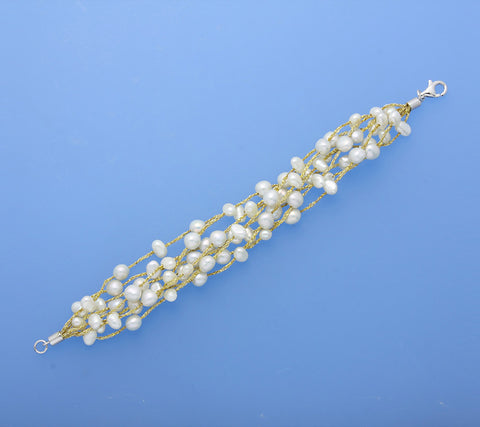 Sterling Silver Bracelet with Side-Drilled Freshwater Pearl