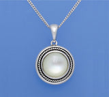 White and Black Plated Silver Pendant with 8.7*8.7mm Mother of Pearl - Wing Wo Hing Jewelry Group - Pearl Jewelry Manufacturer