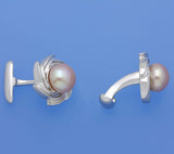 Sterling Silver Cufflink with 10-10.5mm Button Shape Freshwater Pearl - Wing Wo Hing Jewelry Group - Pearl Jewelry Manufacturer
