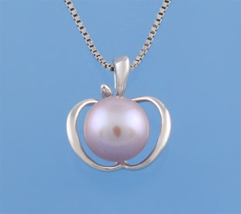 Sterling Silver Pendant with 7-7.5mm Round Shape Freshwater Pearl