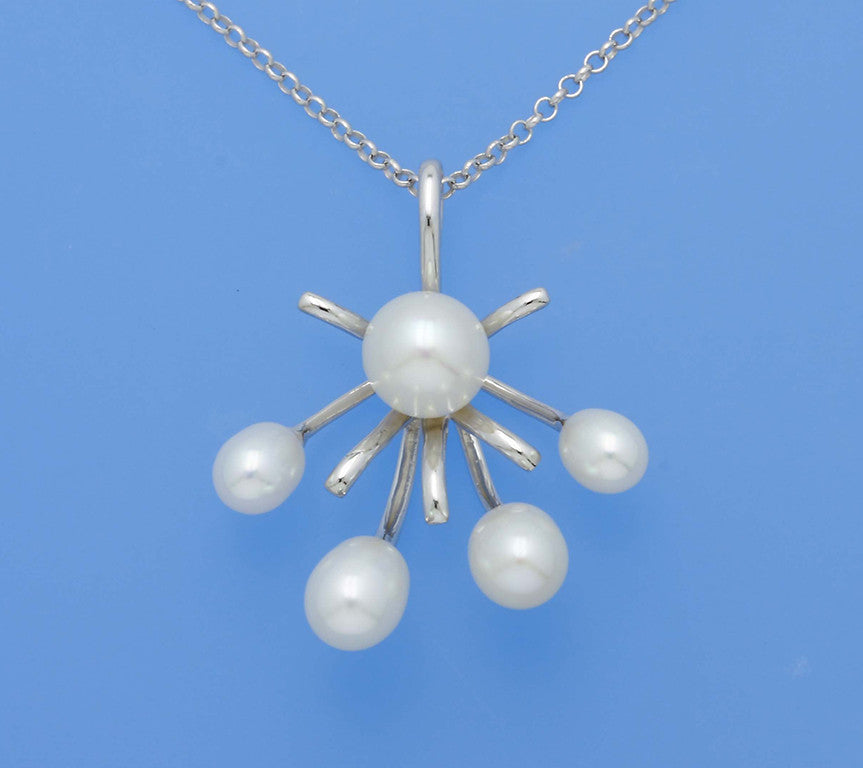 Sterling Silver Pendant with Drop Shape Freshwater Pearl - Wing Wo Hing Jewelry Group - Pearl Jewelry Manufacturer