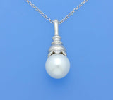 Sterling Silver Pendant with 10-10.5mm Drop Shape Freshwater Pearl - Wing Wo Hing Jewelry Group - Pearl Jewelry Manufacturer