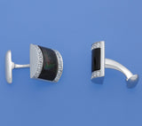 Sterling Silver Cufflink with Mother of Pearl and Cubic Zirconia - Wing Wo Hing Jewelry Group - Pearl Jewelry Manufacturer