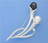 Sterling Silver Brooch with 9-9.5mm Drop Shape Freshwater Pearl - Wing Wo Hing Jewelry Group - Pearl Jewelry Manufacturer