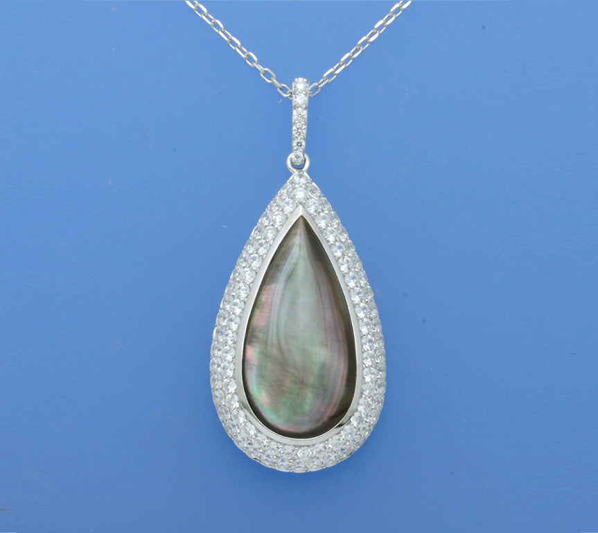 Sterling Silver Pendant with Mother of Pearl and Cubic Zirconia - Wing Wo Hing Jewelry Group - Pearl Jewelry Manufacturer